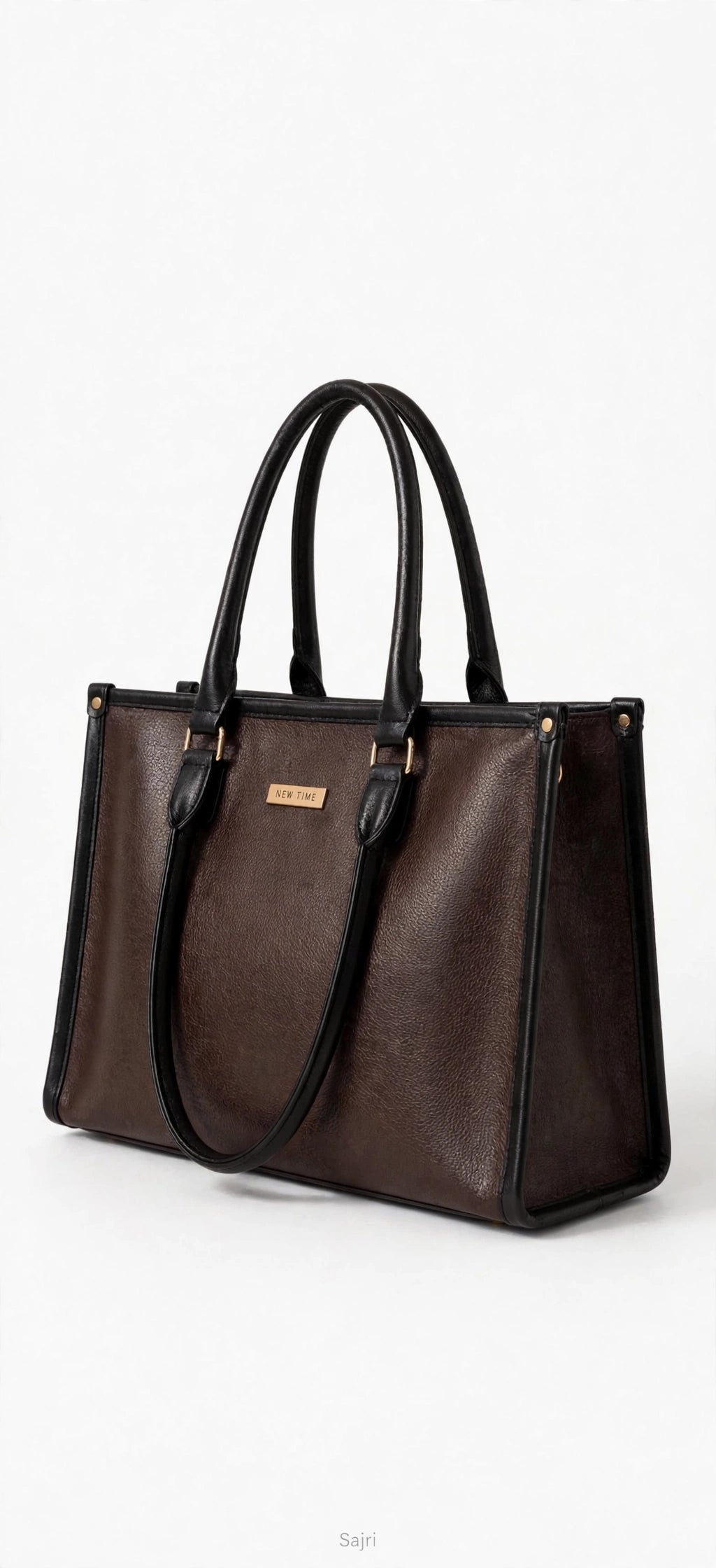 SAJRI Brown Office Tote Bag - Fits 15.6" Laptop